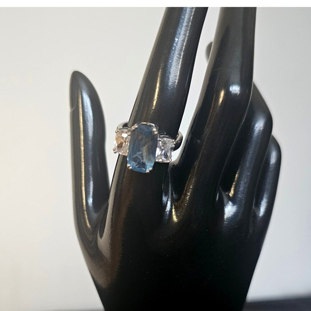 Vanna K for Bella Luce 8.44ctw Lab Sapphire CZ Accents Platinever Anniv Ring 8